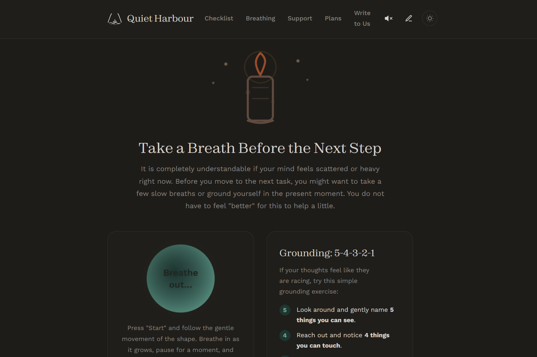 Quiet Harbour - A gentle checklist, trusted links, and small moments of calm to help you through the first days and weeks.
